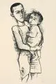 Karl Hofer, Knabe mit Kind auf dem Arm, 1927, Lithografie auf Kupferdruckkarton