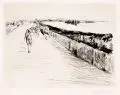 Max Liebermann, Wettrennen, 1914/1915, Kaltnadelradierung mit leichtem Plattenton auf Bütten