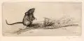 Maus mit Hafer by Richard Müller, 1915, Radierung in Schwarzbraun, sold Mar 2019