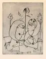 Christoph Voll, Geschwätzige Frauen, 1921, Kaltnadelradierung auf leichtem, gelblichen Büttenkarton