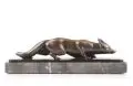 Carl August Brasch, Lauernder Fuchs. Spätes 19. Jh, Bronze, goldbraun patiniert