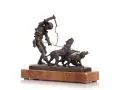 Eugène Barillot, Knabe mit drei Hunden und Peitsche. Spätes 19. Jh, Bronze, gegossen und brüniert