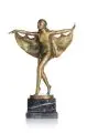 Otto Poertzel, Der Gefangene Vogel, Um 1925/1930, Bronze, gegossen, goldbronzefarben sowie partiell lasierend farbig gefasst