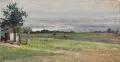 Bernhard Mühlig, Höhe von Rockau, Blick ins Elbthal, Um 1900, Öl auf Papier, wohl auf Malpappe kaschiert