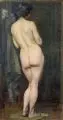 Max Pietschmann, Stehender weiblicher Rückenakt, 1910, Öl auf Malpappe
