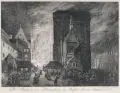 Carl Gottlob Ehrlich, Der Brand in der Albrechtsburg zu Meißen den 30. Januar 1773, Um 1773, Radierung auf Bütten