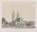 Georg Christian Hahn, Katholische Pfarrkirche zu Neustadt Dresden, Farblithografie auf Papier nach H