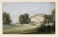 J. Riedel, Schloss Zinsendorf, Um 1860, Farblithografie, partiell koloriert und eiweißgehöht, auf Papier nach einer Zeichnung von A