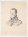 Ernst Friedrich August Rietschel, / Ernst Schäffer, Minister Graf Einsiedel im Dreiviertelprofil / Minister Graf Einsiedel im Profil, 1832/1833, Bleistiftzeichnung auf gelblichem Papier