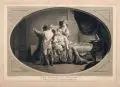 Simon François Ravenet, The Origin of Drawing, 1771, Kupferstich auf festem Bütten mit Wasserzeichen (nicht identifiziert)