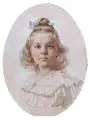 Anton Eduard Klamroth, Mädchenbildnis, Um 1900, Farbige Pastellkreidezeichnung über Blei, partiell in Wasserfarben gehöht, auf Bütten