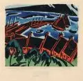 Siegfried Berndt, Nordischer Hafen, 1919, Farbholzschnitt auf feinem Japanbütten