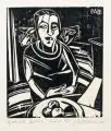 Peter August Böckstiegel, Schwangere Frau, 1920, Holzschnitt auf festem Maschinenbütten