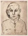 Erhard Hippold, Bildnis eines Knaben in geknöpfter Jacke. Wohl 1930er Jahre, Kaltnadelradierung in Braun mit leichtem Plattenton auf Kupferdruckpapier