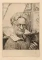 Georg Jahn, Selbstbildnis, 1930, Kaltnadelradierung auf Bütten