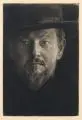Georg Jahn, Selbstbildnis en face mit Hut. Ohne Jahr, Schabkunstblatt mit Roulette auf festem Papier