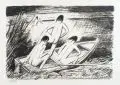 Emil Maetzel, Jungen im Boot, 1948, Lithografie auf Bütten