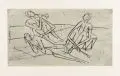 Emil Maetzel, Musizierende Knaben, 1954, Radierung mit grau-grünem Plattenton