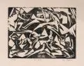 Hubert Rüther, Die Jagd, 1919, Holzschnitt auf Bütten