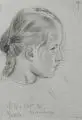 Max Seliger, Vier Kinderstudien aus Ahrenshoop, 1900/1905, Grafitzeichnungen auf bläulichem Papier und Rötelzeichnungen auf Papier bzw. auf Karton