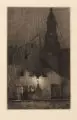 Walter Zeising, Laterne am Güntzplatz, 1905, Radierung auf Kupferdruckpapier