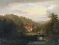 Friedrich Heunert, Ländliches Gehöft aus der Umgebung von Düsseldorf, 1849, Öl auf Leinwand
