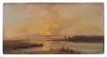 Robert Kummer, Karl Robert Kummer, Abendstimmung an der Küste von Schottland, 1855, Öl auf Metall