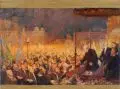 Max Pietschmann, Dresden - Theaterplatz. Fürst Bismarck in Dresden am 18. Juni 1892. Huldigung der Bürgerschaft