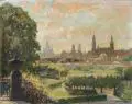 Rudolf Poeschmann, Dresden vom Japanischen Palaisgarten, Öl auf Leinwand