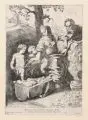 Pierre Brébiette, Die Heilige Familie mit Johannes dem Täufer, Radierung auf festem Papier nach einem Gemälde von Raphael Sanzo