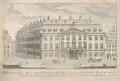 Johann Georg Schmidt, Ansicht des Palais Vitzthum-Rutowski an der Kreuzgasse, Ecke Weiße Gasse, Vor 1736, Kupferstich auf kräftigem Bütten nach einer Zeichnung von Matthäus Daniel Pöppelmann