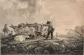 François Vivares, Abend, 1760, Radierung auf Bütten nach Aelbert Cuyp