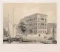 Wilhelm Bässler, Wohnhaus des Frhr. E. v. Gutschmidt in Dresden, Lithografie mit Tonplatte auf leichtem Karton