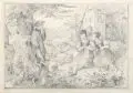 Sommertag - Mädchen in Schwäbischer Tracht. Mitte 19. Jh by Carl Engel von der Rabenau, Bleistiftzeichnung auf Papier, sold Dec 2017