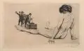 Georg Erler, Erotische Karikatur. Anfang 20. Jh, Radierung mit Plattenton auf Velin