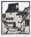 Wilhelm Heinrich Funk, Alt Schwandorf, Holzschnitt auf dünnem Bütten