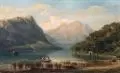 Eduard Pape, Gebirgssee in den Alpen. Spätes 19. Jh, Öl auf Leinwand