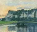 Georg Oehme, Abendstimmung an der Elbe bei Obervogelgesang, 1941, Öl auf Leinwand