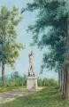 Friedrich Wilhelm Gebhardt, Dresden - Grosser Garten mit der Skulptur 'Herkules und Cerberus', 1875, Aquarell auf kräftigem Papier