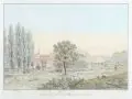 Christian Gottlob Hammer, Entrée de la Vallée de Plauen prés de Dresde, 1815, Kolorierte Umrissradierung auf "J Whatmann"-Bütten
