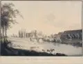 Ansicht vom Plauenschen Grund mit dem Wasserpalais im Reisewitzer Garten und der Walkmühle by Johann Friedrich Wizani, Um 1810, Kolorierte Umrissradierung, sold Sep 2017