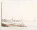 Blick auf Dresden vom Elbufer aus gesehen by Johann Friedrich Wizani, Um 1810, Kolorierte Umrissradierung auf festem Papier, sold Sep 2017