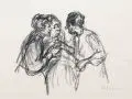 Max Liebermann, Drei alte Weiber, Holzschnitt auf dünnem Papier