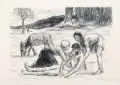 Max Liebermann, Der barmherzige Samariter, 1926, Holzschnitt auf China