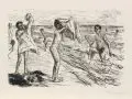Max Liebermann, Badende Knaben beim Hemdanziehen, 1922, Federlithographie auf Japan