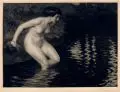 Max Pietschmann, Badende. 1910er/1920er Jahre, Mezzotinto auf Kupferdruckpapier