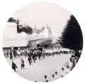 Robert Lenz, Street scene near the Royal Palace in Bangkok, Silbergelatineabzug