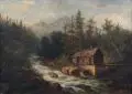 Johanna Wolf, Landschaft mit Wassermühle, 1887, Öl auf Leinwand