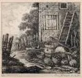 Johan Christoph Dietzsch, Johann Christoph Dietzsch, Kleines Gehöft. 1. H. 18. Jh, Radierung
