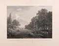 Philipp Veith, Partie bey der Friedrichs Brücke in der Friedrichstadt Dresden, 1833, Radierung auf strukturiertem Papier nach Ernst Ferdinand Oehme